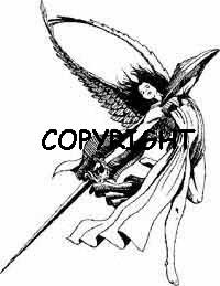 Fairy with Sword Rubber Stamp